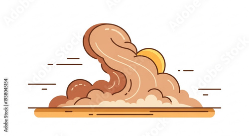 Cartoon illustration of a giant brown donut with glaze overflowing from a pile on a plate