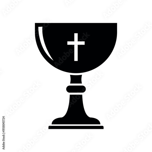 Easter sunday holy communion chalice with cross symbol