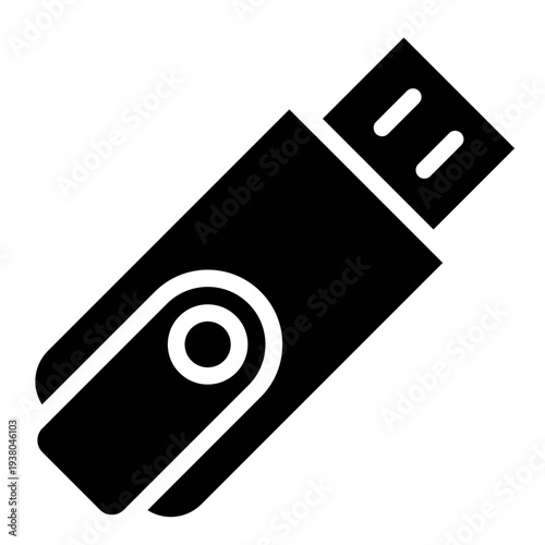 USB lash drive  icon glyph style vector illustration.