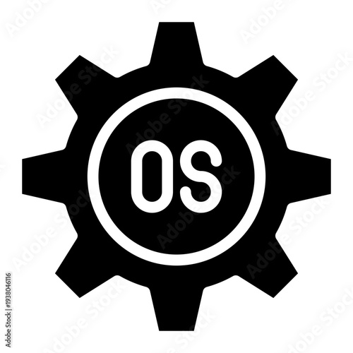 Operating system icon glyph style vector illustration.
