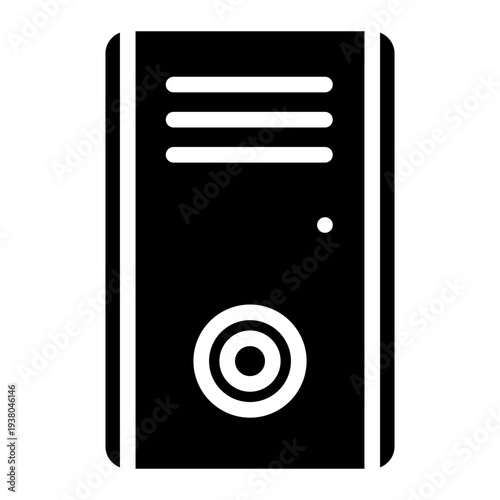 CPU  icon glyph style vector illustration.