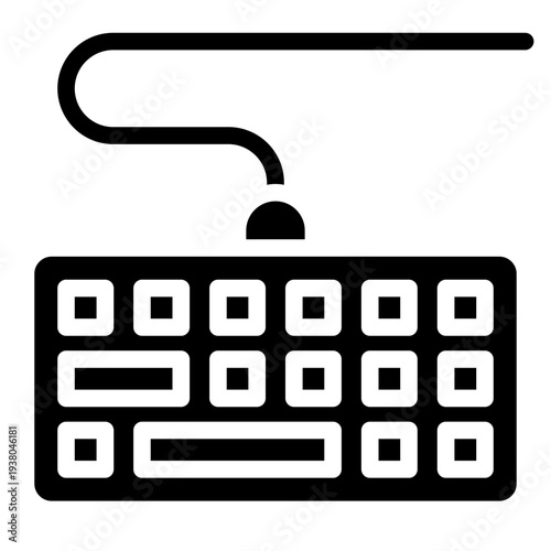 Keyboard  icon glyph style vector illustration.