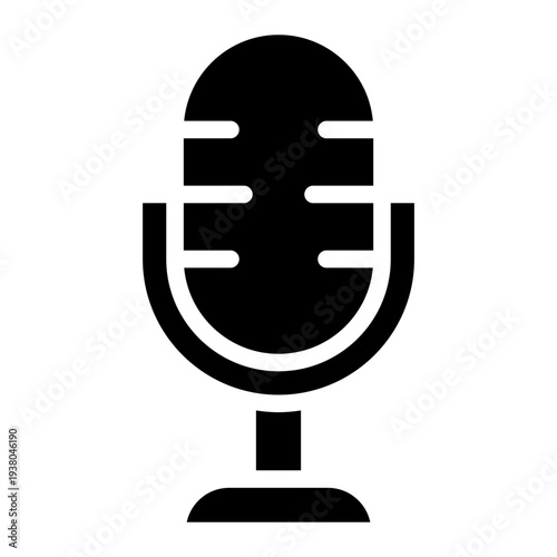Microphone icon glyph style vector illustration.