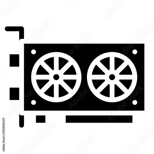 Graphic card  icon glyph style vector illustration.