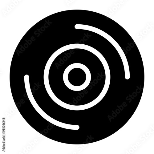 CD icon glyph style vector illustration.