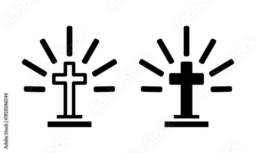 Easter sunday cross symbolism and celebration icons