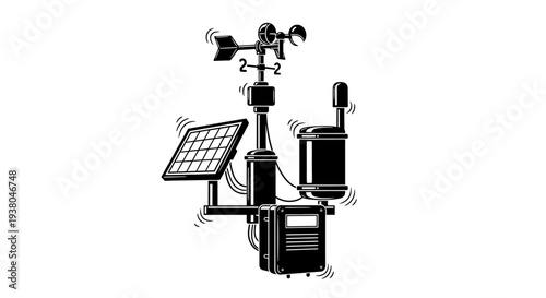 Weather station with solar panel equipment.
