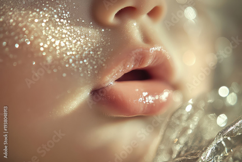 close up of a babies lips