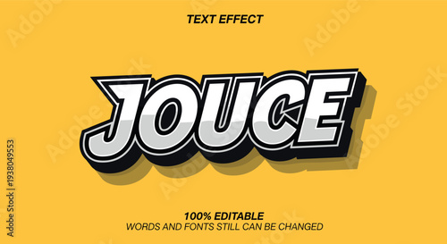 Juice comic editable 3D text effect bold cartoon typography style vector template modern headline design