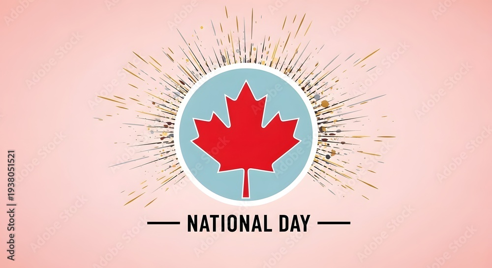 Obraz premium Canada national day celebration emblem with maple leaf
