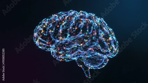 Glowing brain particles.