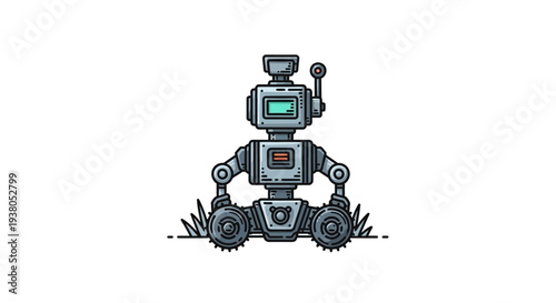 Robot with screen on its chest.