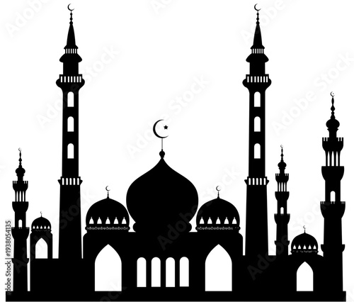 silhouette of a mosque
