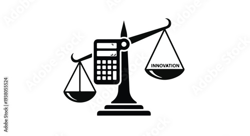 balance innovation and finance concept icon