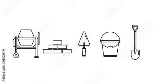 Construction Tools Set Icons.
