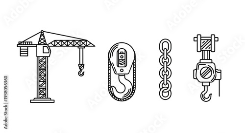 crane hook chain pulley system.