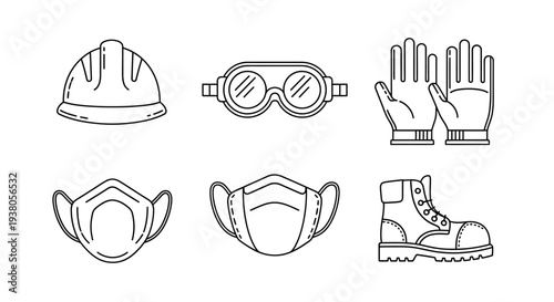 Safety Equipment Set for Protection.