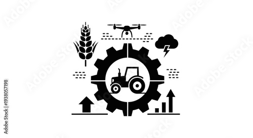 Tractor Gear Agriculture Technology Farm.