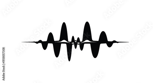 Sound wave pattern black silhouette audio frequency
