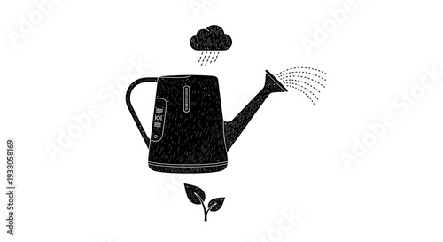 Watering Can with Rain Cloud Watering Plants.