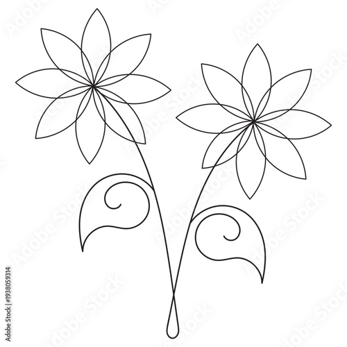 Quilting Flower Line Art