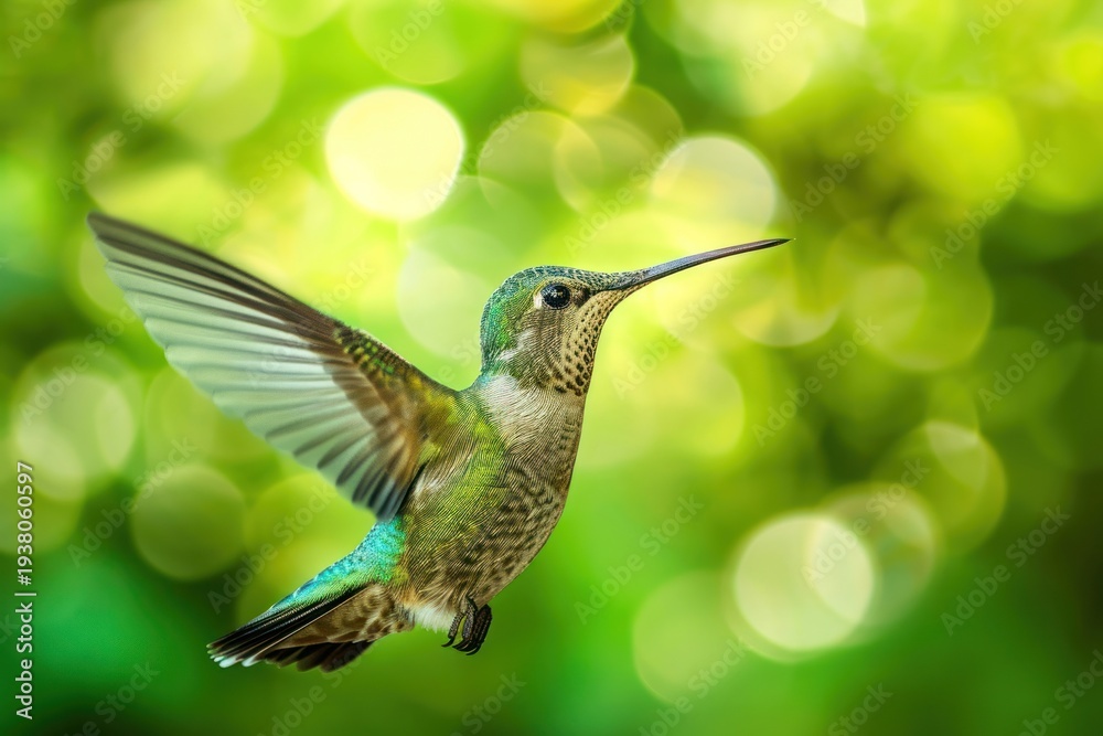 Fototapeta premium Hummingbird hovering animal nature.