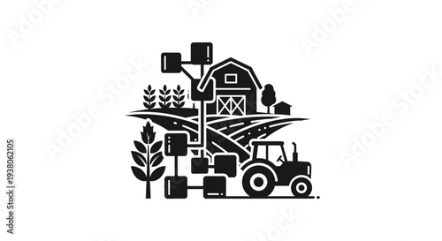 Tractor Farm Equipment Agricultural Vehicle.