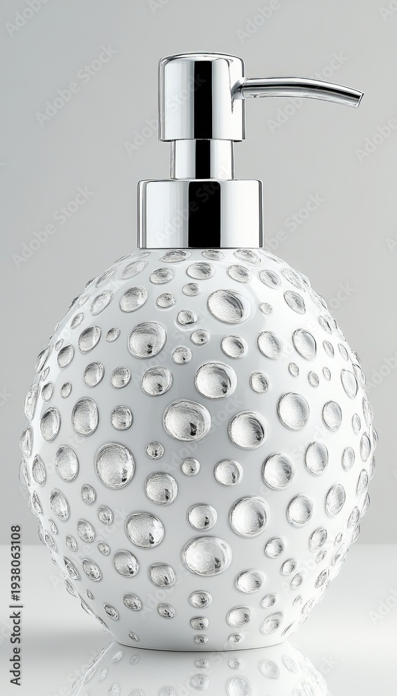 Obraz premium Elegant Textured Soap Dispenser, Modern Bathroom Accessory for Cleanliness and Stylish Decor