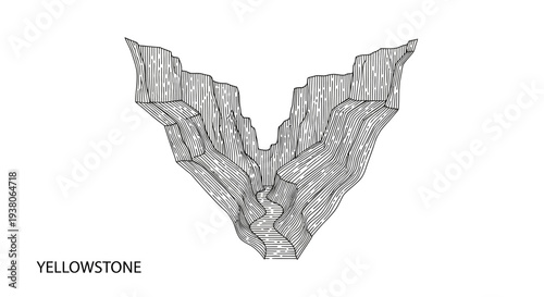 Black and white illustration of rock.