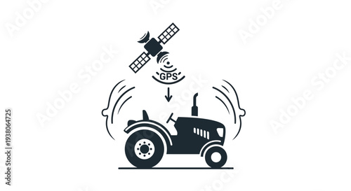 Tractor with GPS Navigation System Technology.