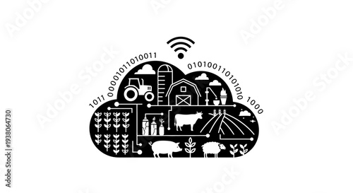 Smart Farm Technology Agriculture Concept.