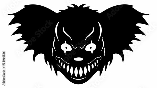 Evil Clown Monster Vector Illustration - Spooky Horror Mascot Design
