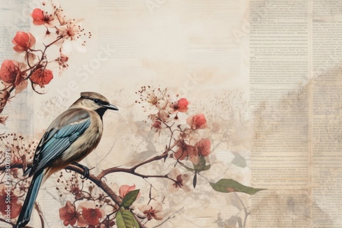 Bird flower animal plant.