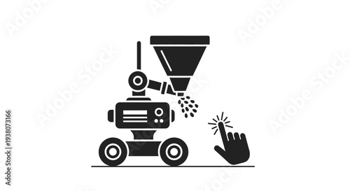 Black Icon of a Robotic Arm.