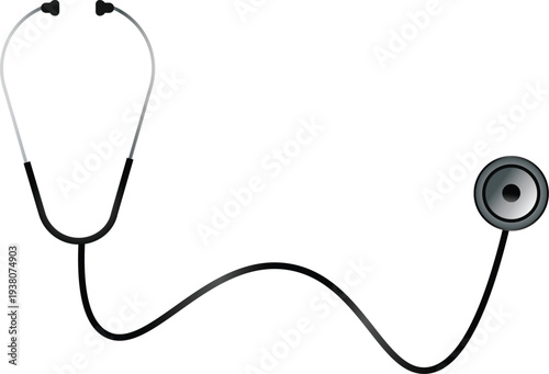 Minimalist Stethoscope Vector Illustration – Medical Equipment Icon on Clean Background