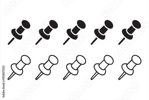 Pinboard and note attachment icons for planning and organization design