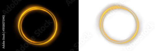 Bright gold circle frame with radiant light beams. Soft glow and sparkles create a magical aura. Transparent PNG element for awards, luxury brands, and decorative layouts.