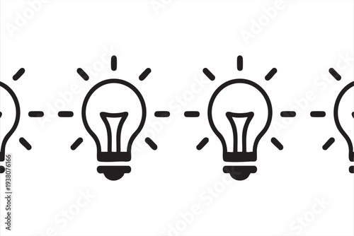 Lightbulb idea icon pattern for creativity and innovation design concepts