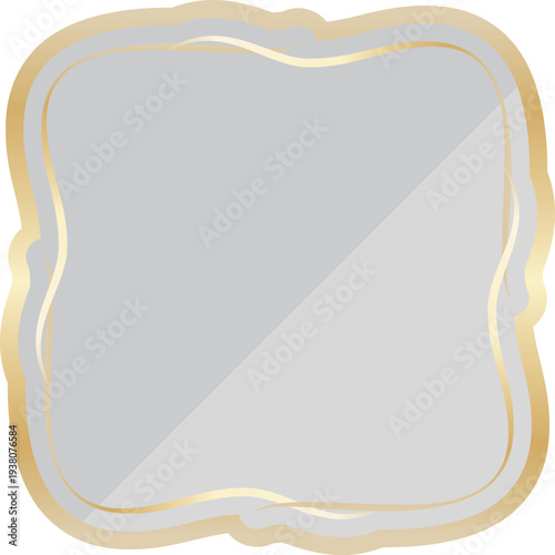 高級感のあるラインのフレーム　ペールグレー＆ゴールド