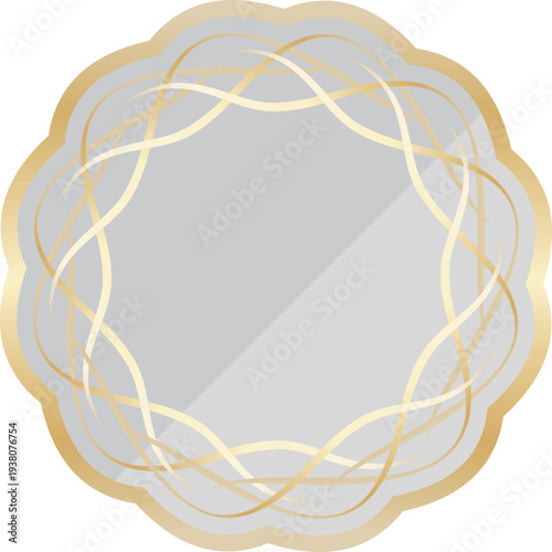 高級感のあるラインのフレーム　ペールグレー＆ゴールド