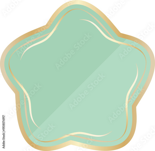 高級感のあるラインのフレーム　ミント＆ゴールド