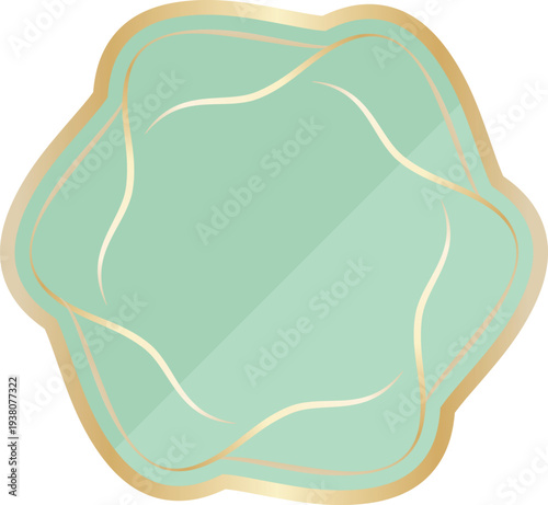 高級感のあるラインのフレーム　ミント＆ゴールド