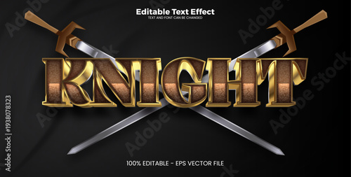 Knight editable text effect in modern trend style