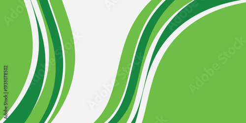 Abstract White and Green wave wide background banner. vector wave shape eps10