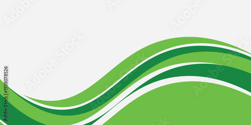 Abstract White and Green wave wide background banner. vector wave shape eps10