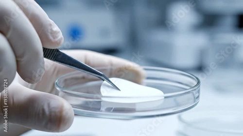 Scientist Handling Petri Dish with Filter Paper.