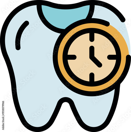 Clock on a tooth highlighting the importance of regular dental checkups and timely care for maintaining oral health