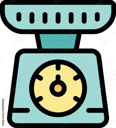 Kitchen scale icon represents precise measurement of ingredients for culinary purposes, useful for cooking enthusiasts and professional chefs