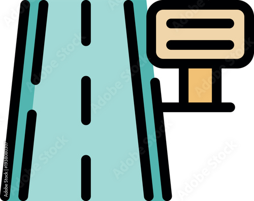 Highway road sign indicating traffic rules and regulations for safe driving and transportation