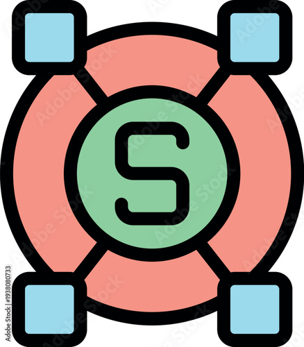 Scalability icon representing expanding business and adaptive system, ensuring flexibility and growth